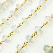 Crystal Rondel Gold Plated Wire Chain